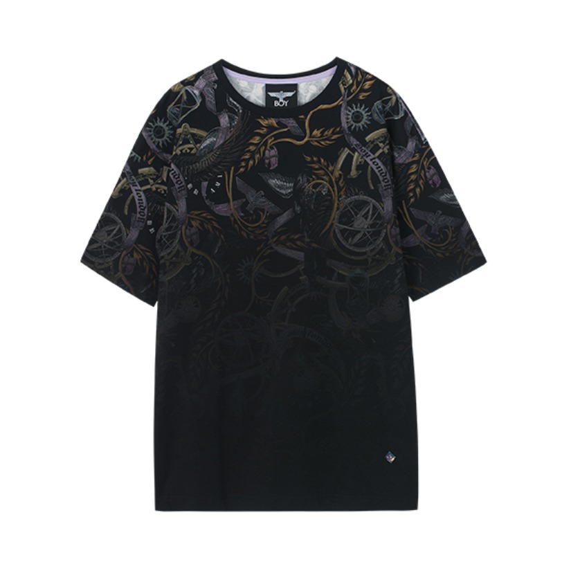 Boy London 哥特字体老鹰印花星际主题圆领短袖T恤 男女同款 T20802