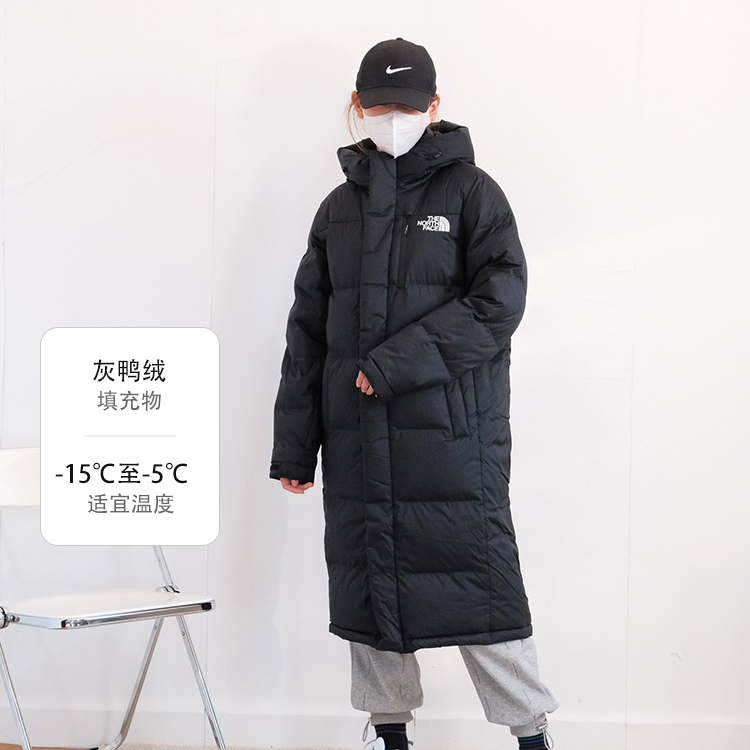 【申敏儿同款】The North Face GO FREE鹅绒中长过膝连帽保暖羽绒服 NC1DM71