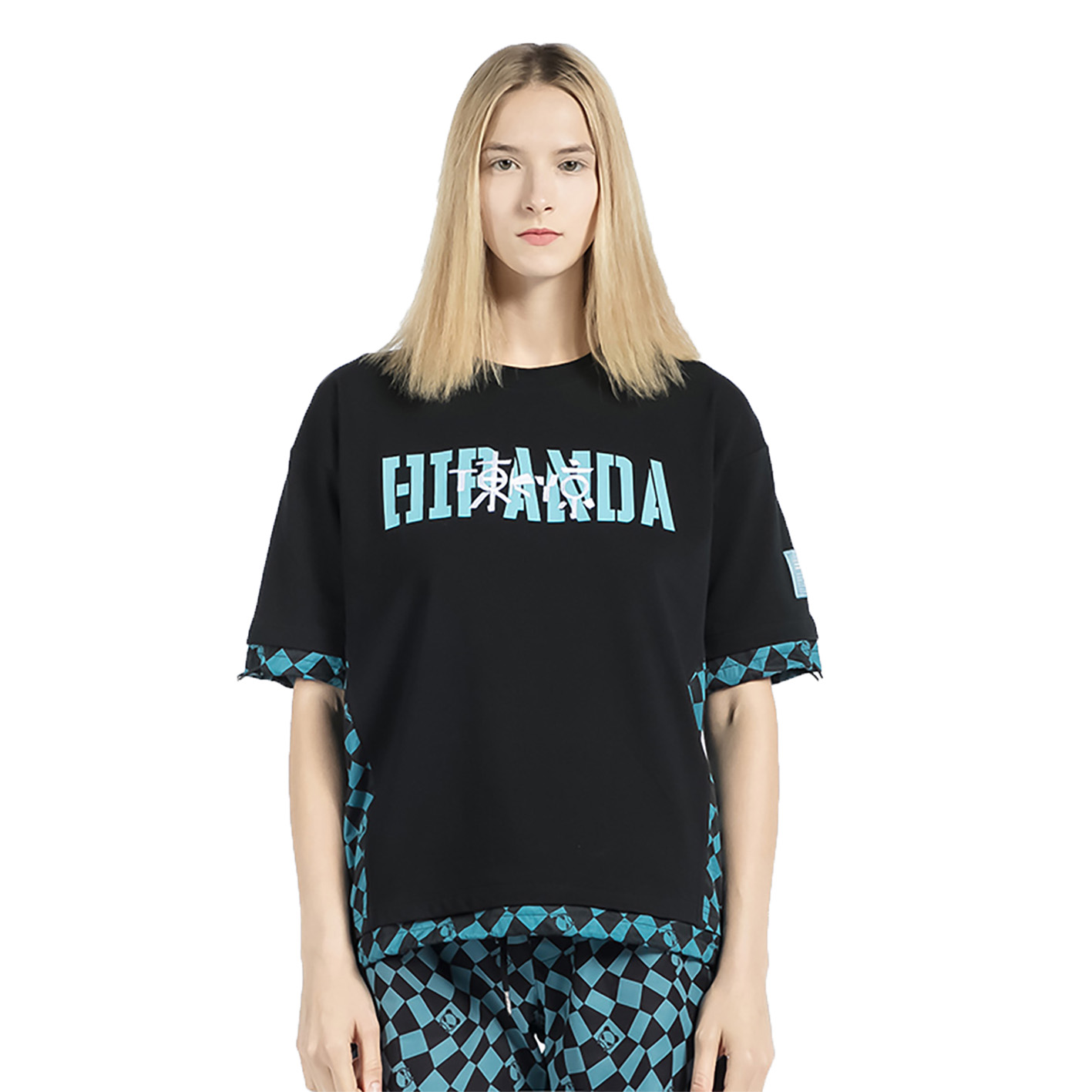 HIPANDA 熊猫东京字体图案短袖T恤 男女同款 0202112847