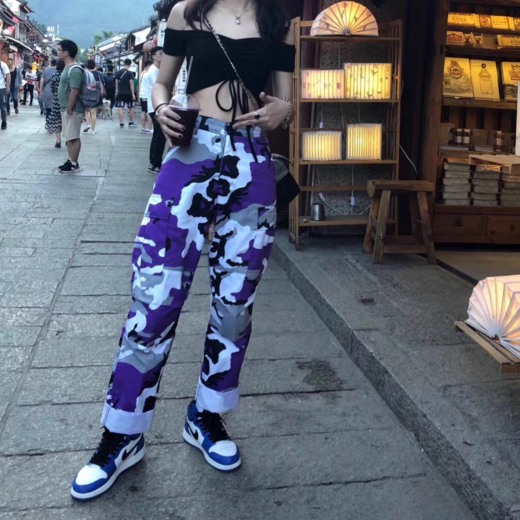  迷彩新说唱同款工装长裤穿搭分享