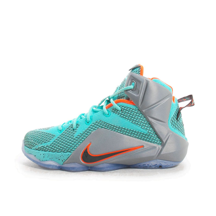 推荐商品：Nike Zoom LeBron 12 詹姆斯 防滑耐磨 缓震支撑 实战 织物 圆头 舒适百搭 中帮 篮球鞋 GS/浅蓝/灰色