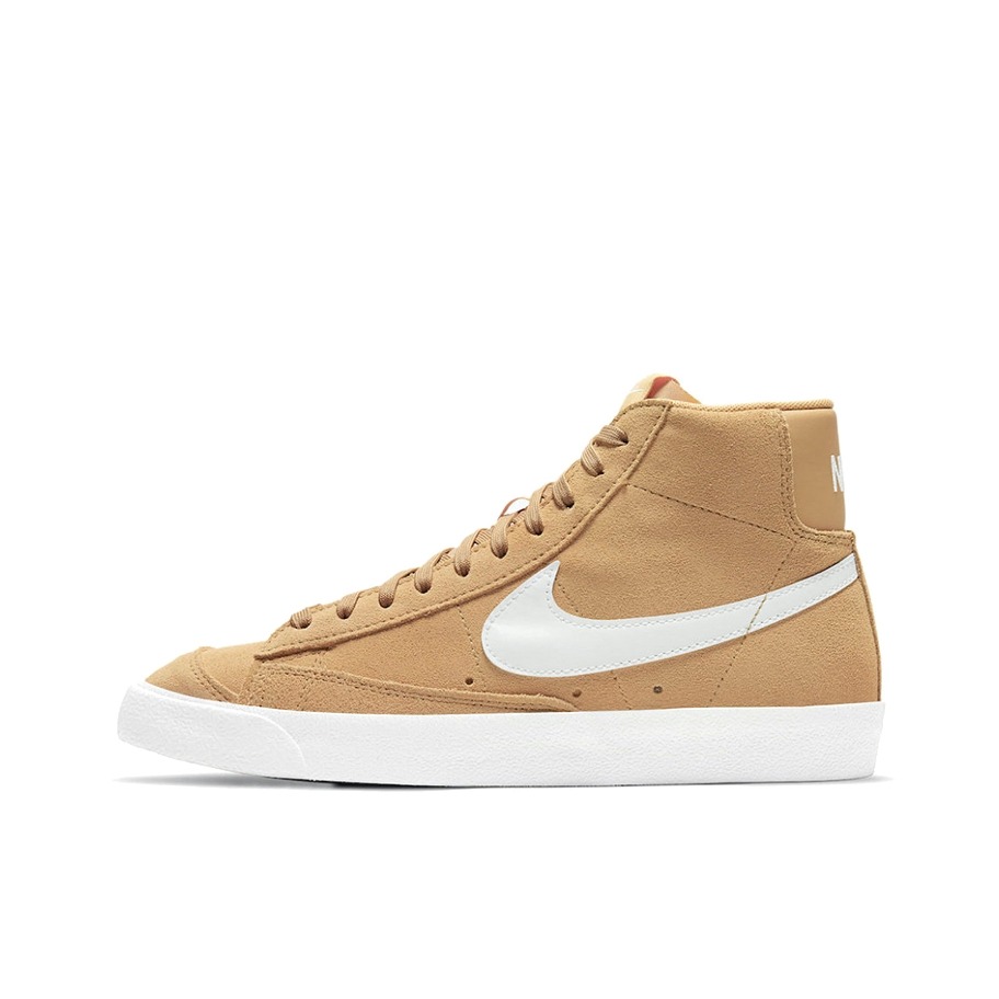 推荐商品：Nike Blazer 板鞋 经典复古防滑舒适百搭 Wheat Suede 中帮/小麦色/白色