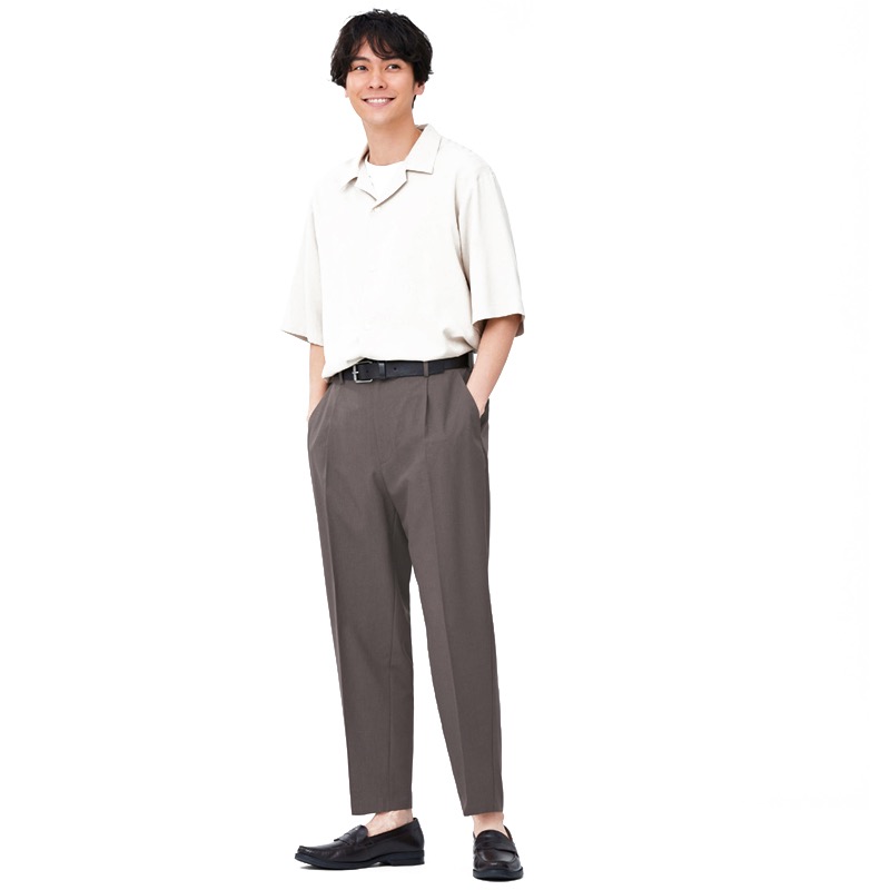 GU 宽版窄口松紧九分裤