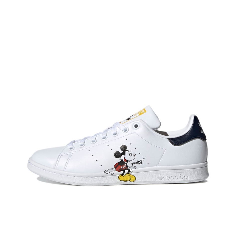 推荐商品：adidas Originals Stan Smith 板鞋 减震透气轻便低帮包裹性 迪士尼联名/白色/深海军蓝