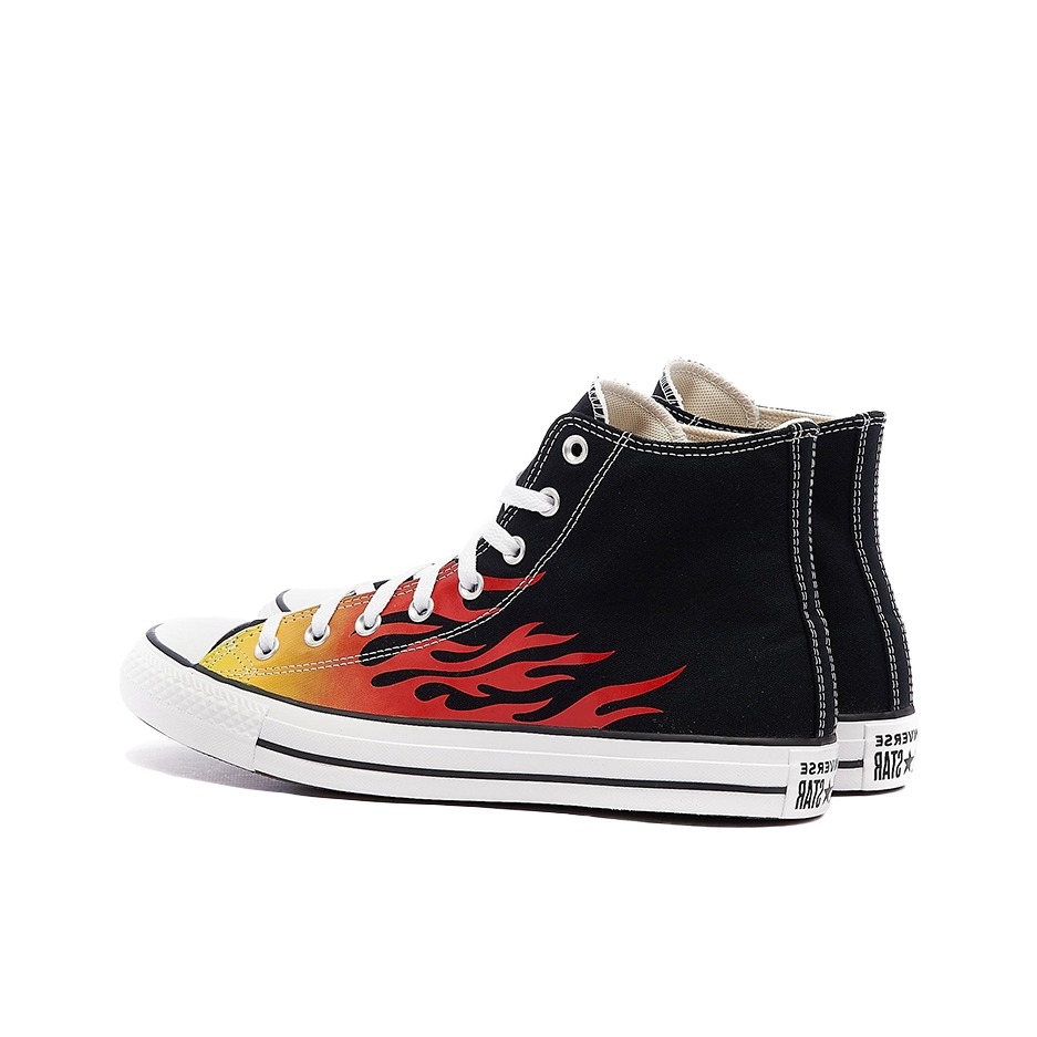 推荐商品：Converse/匡威 Chuck Taylor All Star 帆布鞋 常青款轻便防滑耐磨百搭复古圆头减震贴合高帮 火焰红/黑