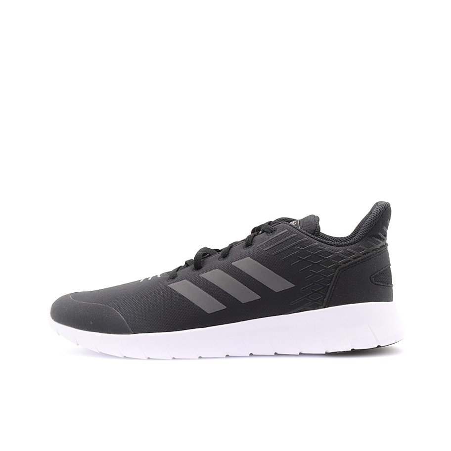 推荐商品：adidas Asweerun 缓震 防滑 耐磨 网面舒适透气 织物 跑鞋 深灰白