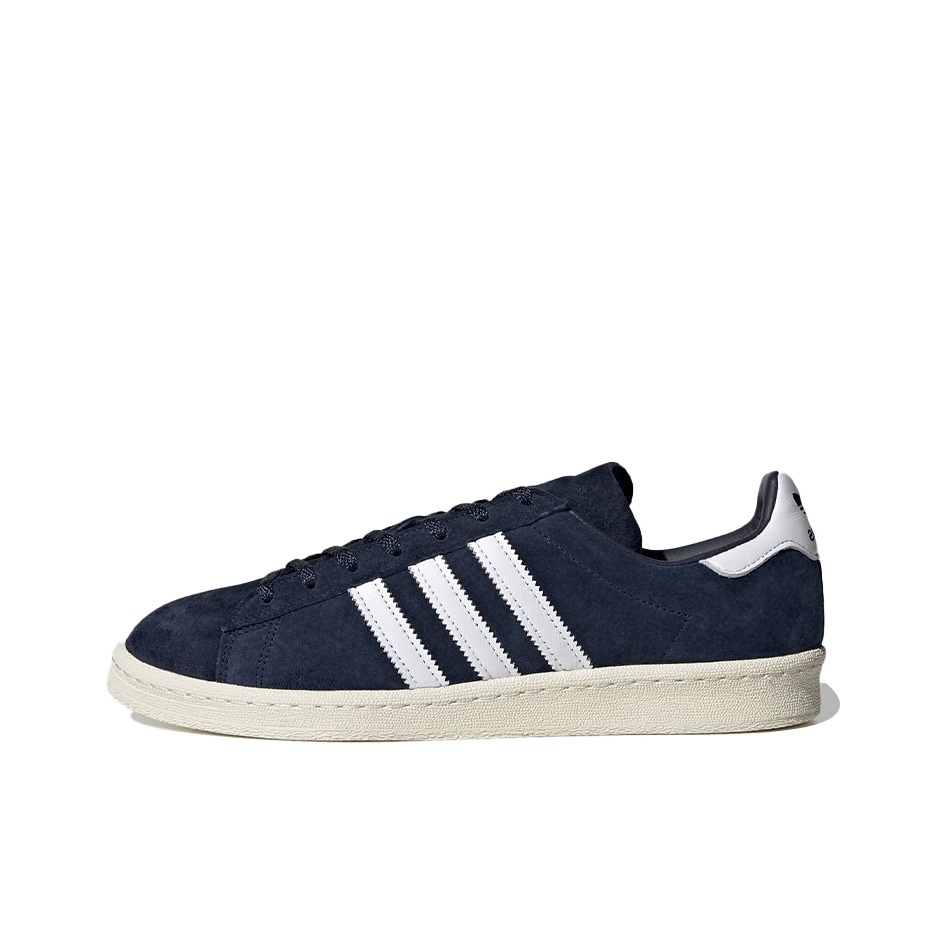 推荐商品：adidas originals Campus 80s 板鞋 复古减震透气防滑轻便休闲舒适耐磨低帮时尚潮流 藏青/白色