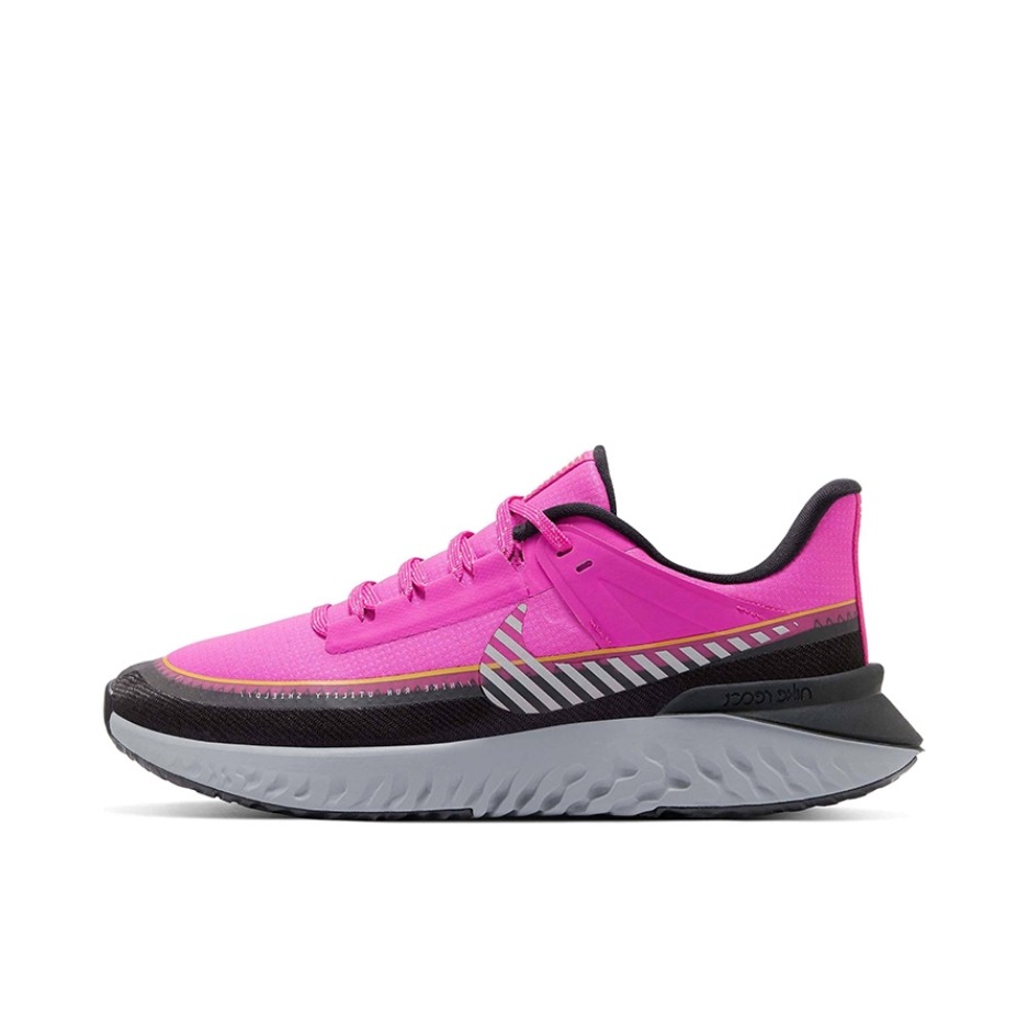 推荐商品：Nike Legend React 2 Shield 跑鞋 防滑耐磨网布透气舒适轻便缓震低帮时尚百搭泡棉 Pink/Black 玫红黑