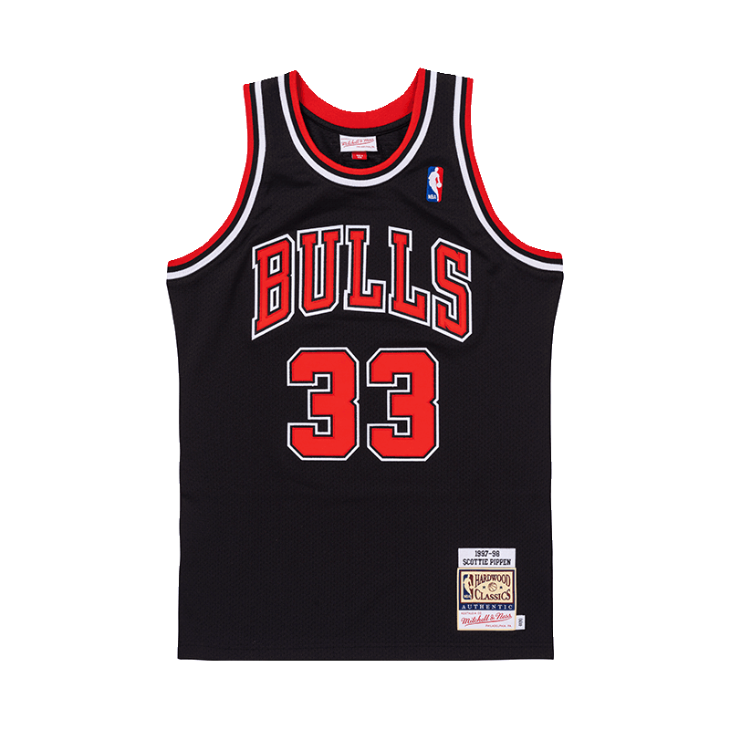 Mitchell Ness NBA皮蓬 芝加哥公牛队复古刺绣网眼 33号球衣