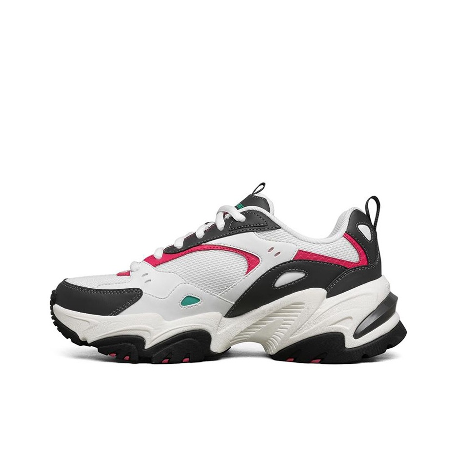 推荐商品：Skechers/斯凯奇  Stamina V2  机甲鞋二代  老爹鞋 跑步鞋 机能风绑带厚底增高缓震轻便  白色/灰色/粉红色