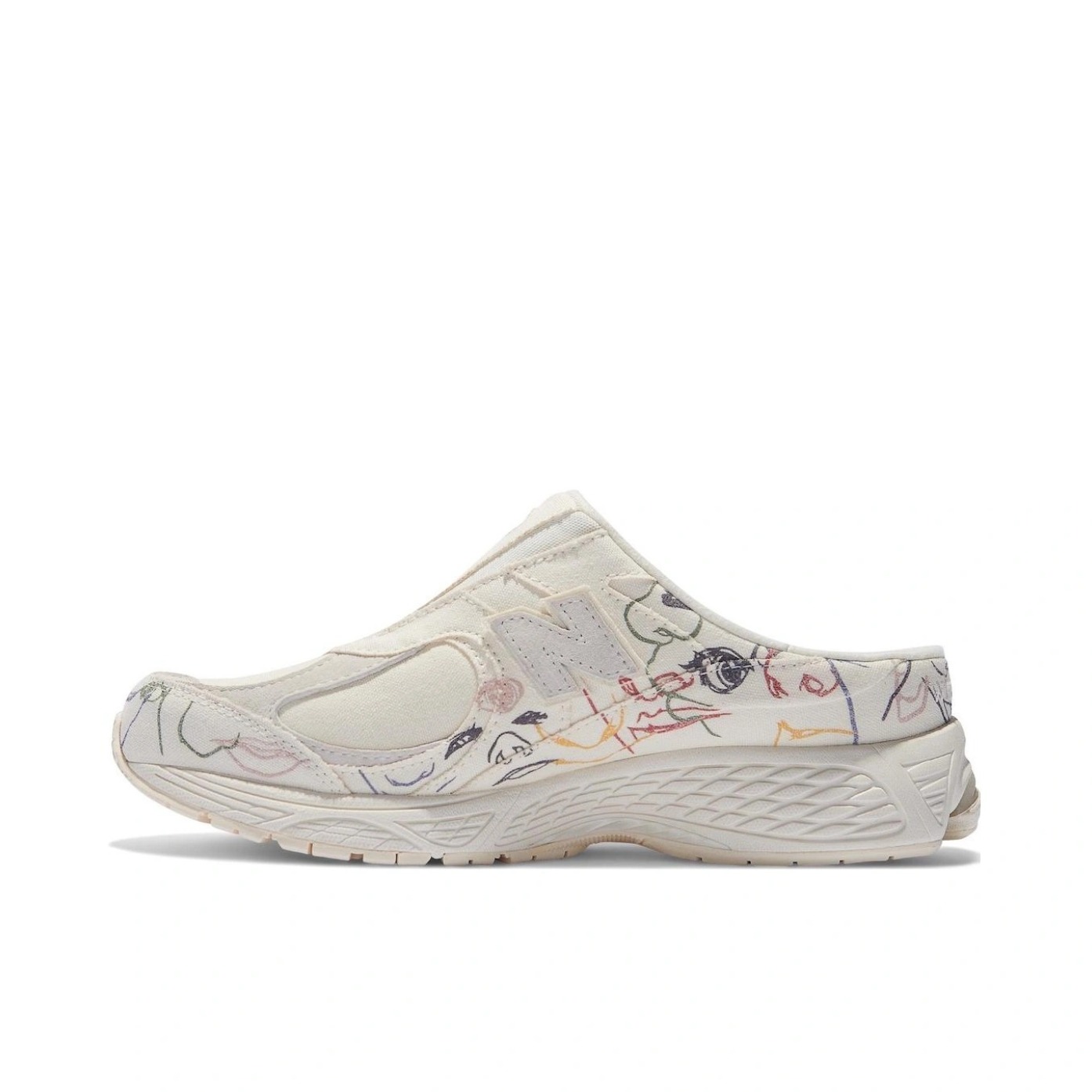 推荐商品：New Balance 2002R 潮流 防滑耐磨 舒适轻便 半拖 拖鞋 Bryant Giles联名/米白