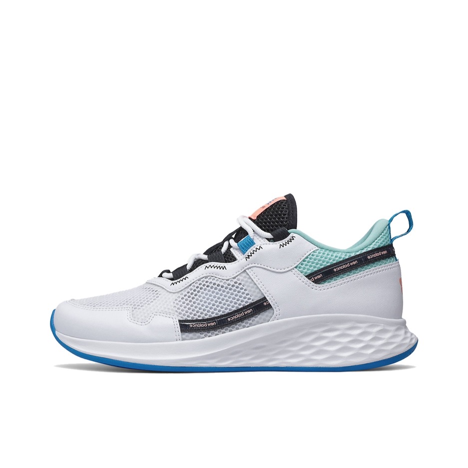 推荐商品：New Balance Fresh Foam Roav Fusion 跑鞋 减震回弹防滑耐磨网布透气织物运动 白色/天蓝/黑色