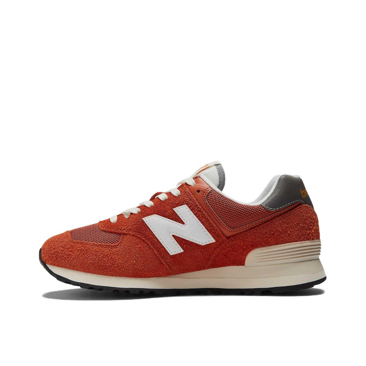 推荐商品：New Balance 574 运动休闲鞋 阿甘鞋 经典复古防滑耐磨缓震舒适透气时尚百搭轻便 橙色/白色/灰色