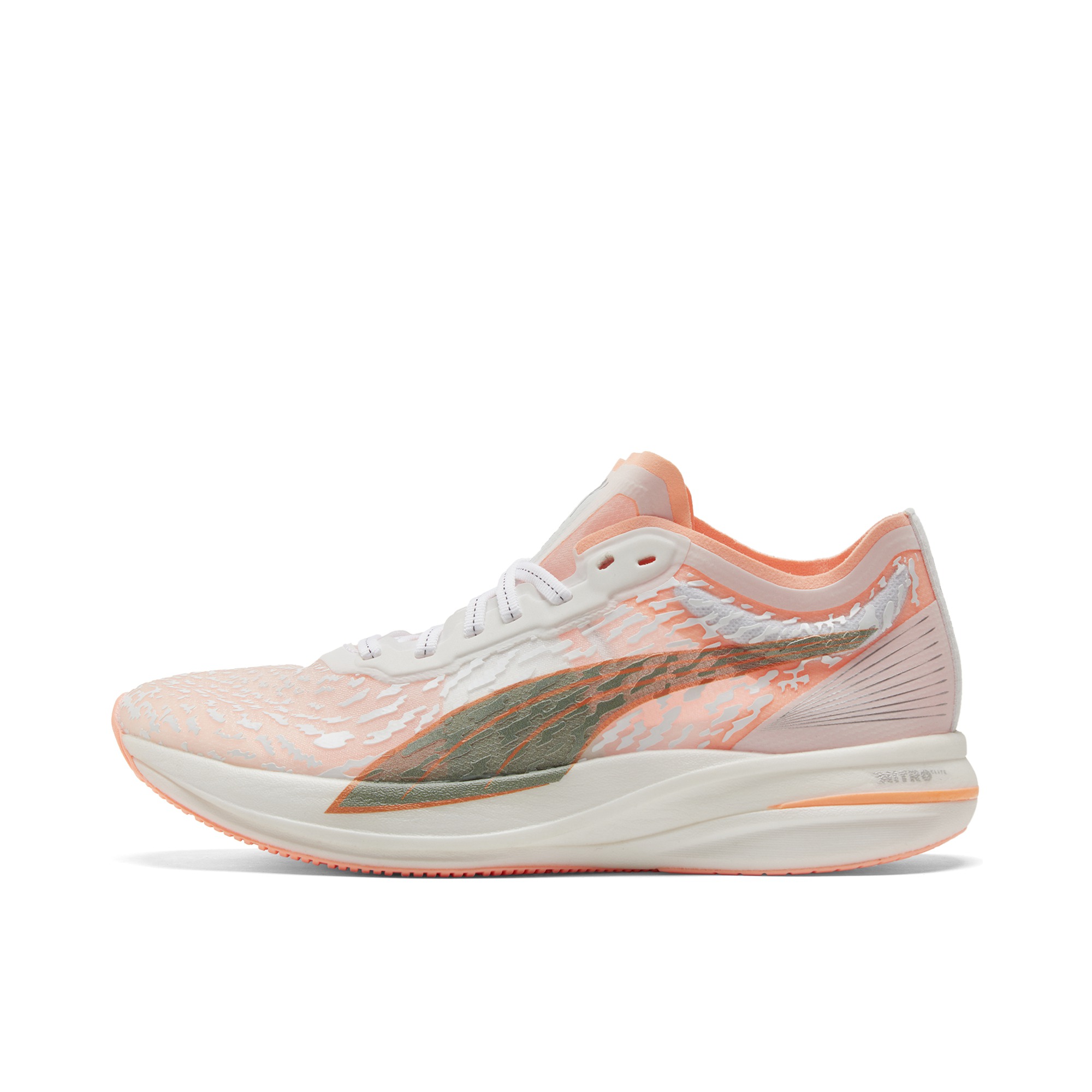 推荐商品：Puma/彪马 Deviate Nitro Elite 碳板 织物 缓震 马拉松 跑鞋 女款/白色/浅橙色