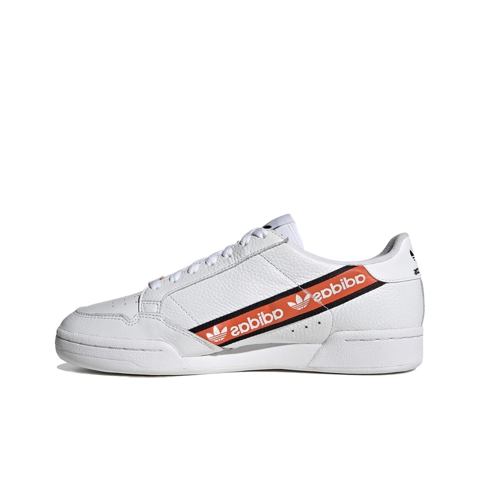 推荐商品：adidas Originals Continental 80 运动休闲鞋 板鞋 经典复古防滑耐磨防水舒适 白色/橙色/黑色