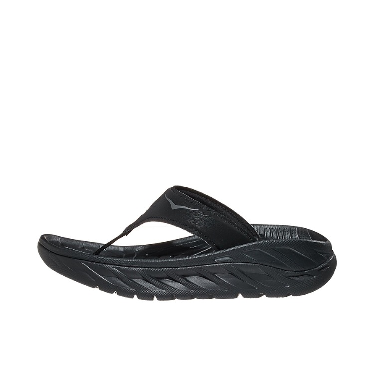 推荐商品：HOKA ONE ONE ORA Recovery Flip Slippers 缓震耐磨 夹脚 舒适轻便 缓冲 人字拖 拖鞋 黑色