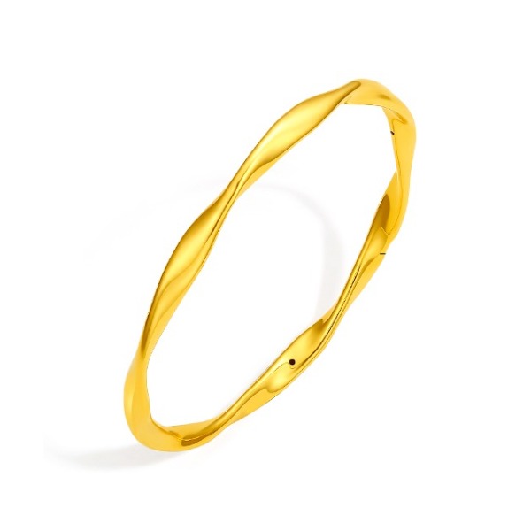 推荐商品：周六福 七夕礼物亮面工艺莫比乌斯环足金手镯 A1010966