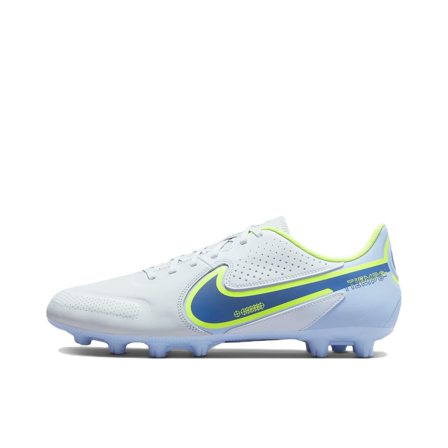 推荐商品：Nike Tiempo Legend 9 Academy HG 中端 胶质短钉 坚硬人工草场 防滑 足球鞋 灰色