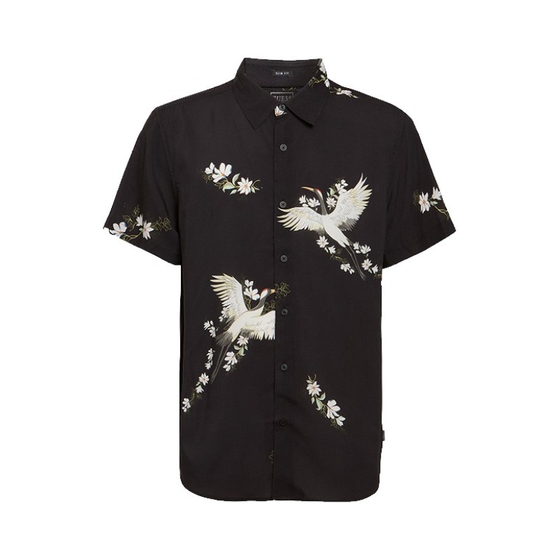 GUESS 飞鹤印花短袖衬衫