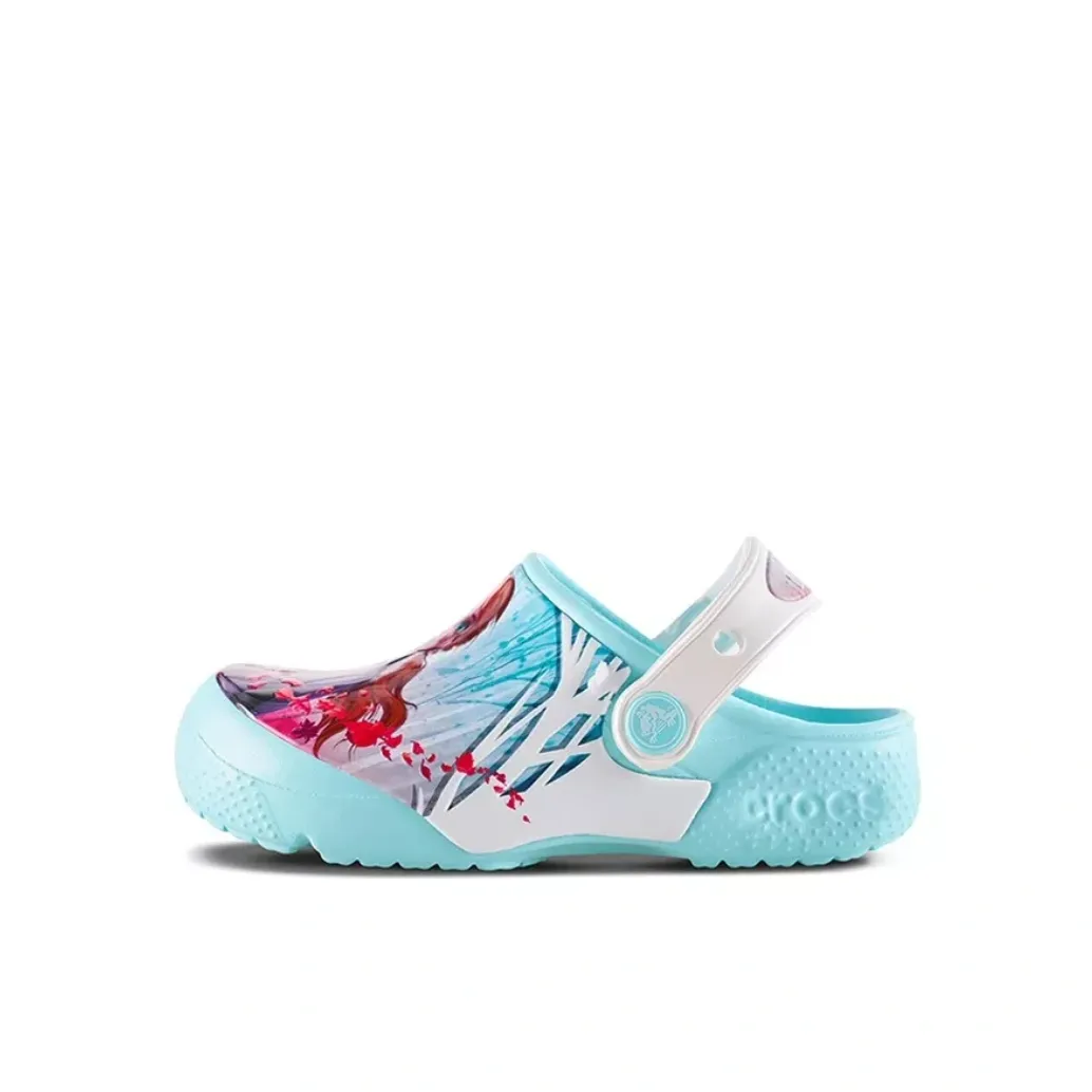 推荐商品：Crocs/卡骆驰 Fun Lab Clogs 透气 包头 外穿 防滑 加绒 耐磨 凉鞋儿童 206165 小童/冰蓝/白色