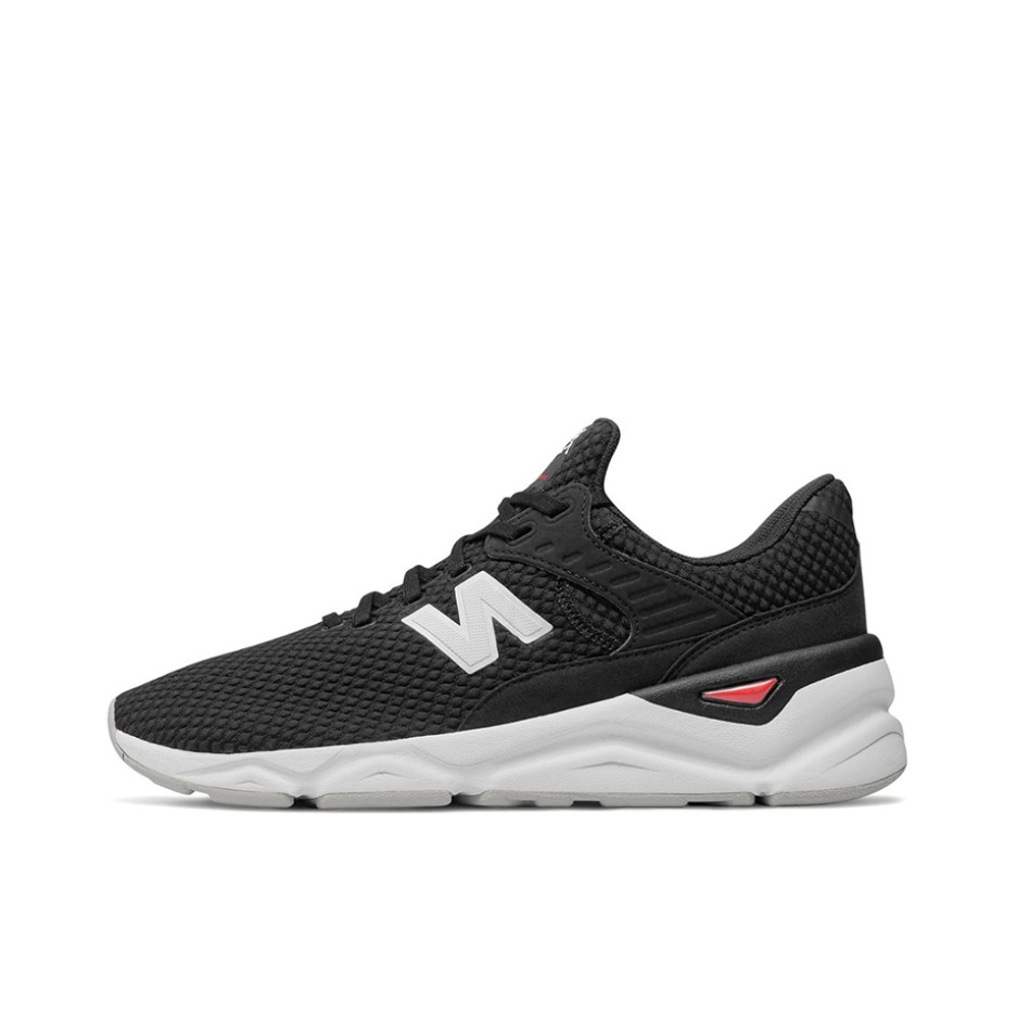 推荐商品：New Balance X-90 跑鞋 防滑耐磨舒适轻便减震网布透气织物百搭时尚复古休闲运动圆头 黑白粉