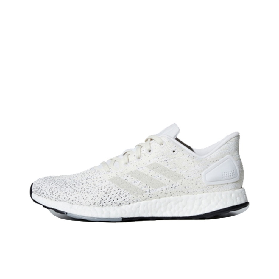 推荐商品：adidas Pure Boost DP 跑鞋 防滑耐磨透气减震轻便织物圆头 Raw White/Grey 奶油灰
