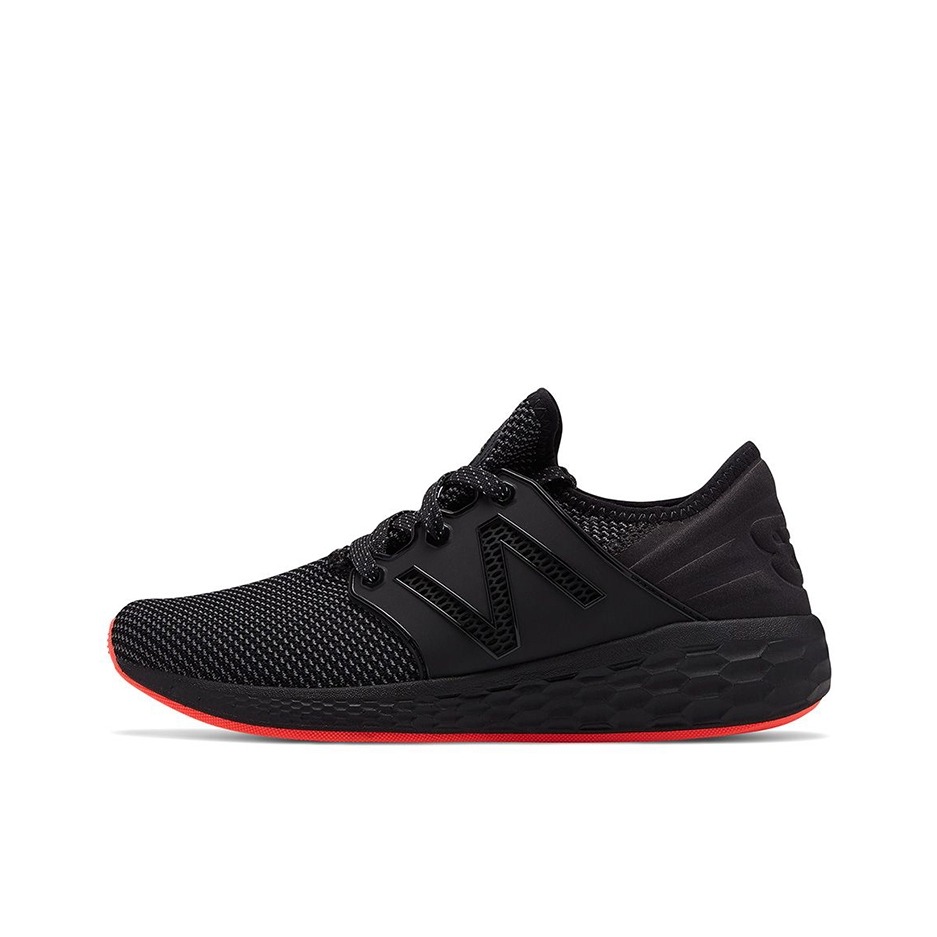 推荐商品：New Balance Fresh Foam Cruz 跑鞋 缓震回弹防滑耐磨轻便透气舒适织物马拉松 女款/V2/黑橙