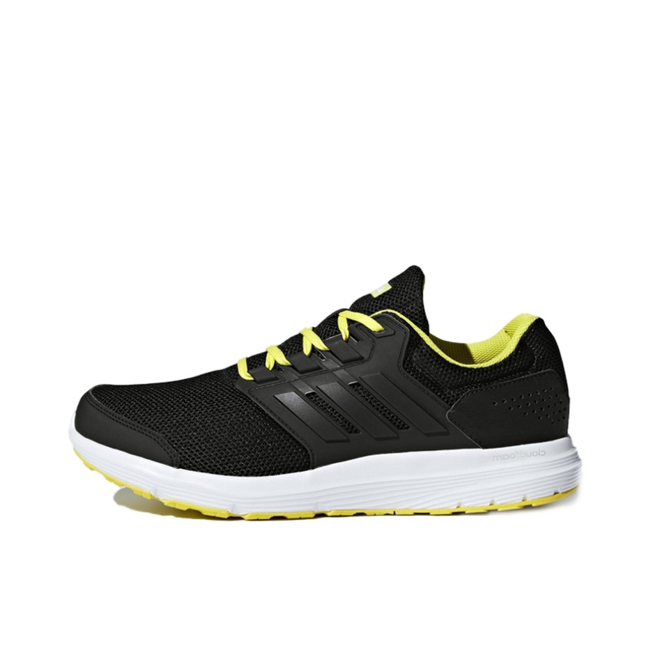 推荐商品：adidas Galaxy 4 跑鞋 轻便网面透气减震防滑耐磨运动织物 Black Yellow 黑黄