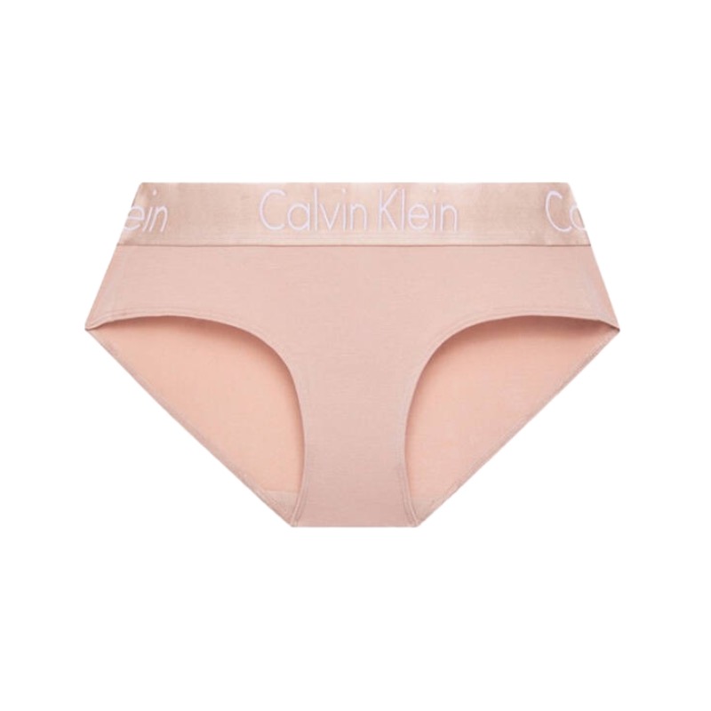 Calvin Klein/卡文克莱 提花腰边Logo印花莫代尔混纺半包臀防夹臀透气棉质女士三角内裤 QP1057A