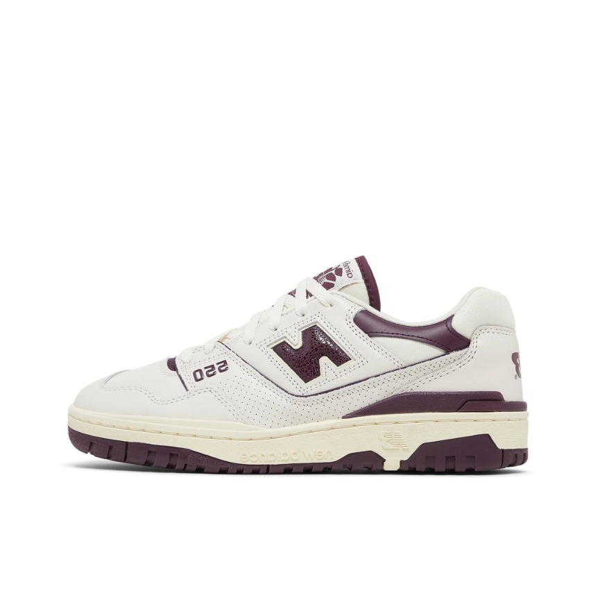 推荐商品：New Balance 550 复古 舒适 百搭 减震透气 防滑耐磨 潮流 运动休闲鞋 Aimé Leon Dore联名/白色/紫色