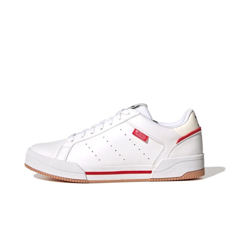 推荐商品：adidas Originals Court Tourino 板鞋 防滑耐磨轻便透气减震 白色/米色/橙色