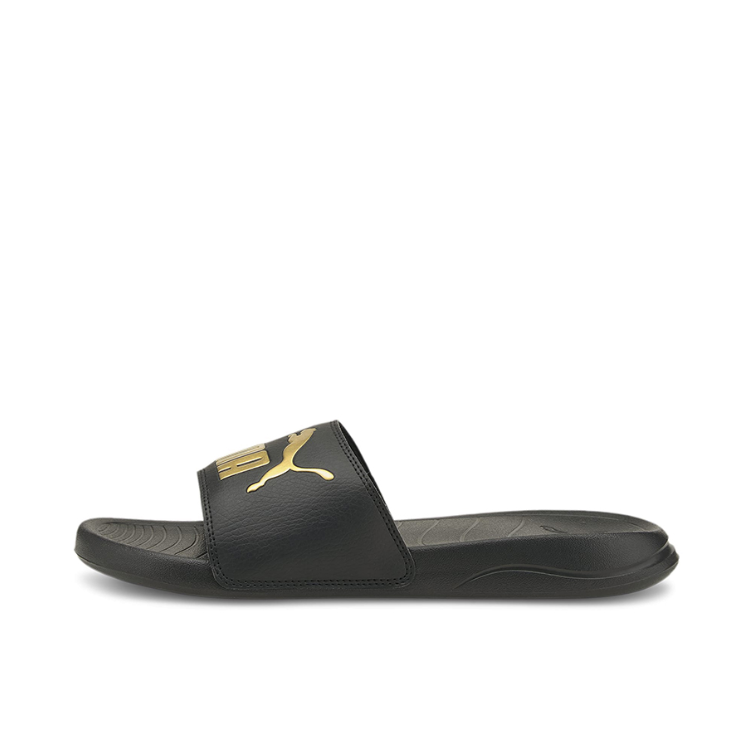 推荐商品：Puma/彪马 Popcat Slide 20 拖鞋 防滑耐磨时尚复古轻便透气舒适一字沙滩外穿防臭 黑色/金色