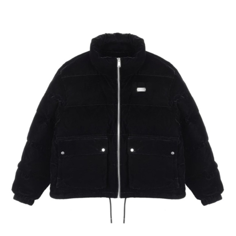 TEAM WANG VELVET DOWN JACKET王嘉尔同款丝绒羽绒服 男女同款