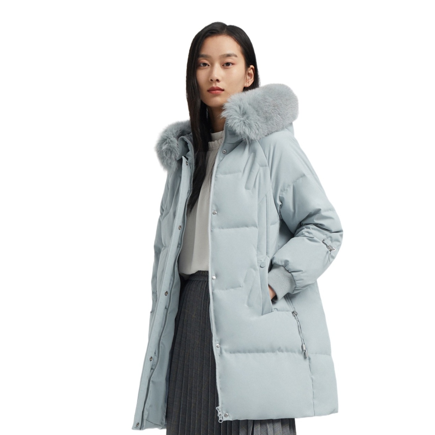 波司登 女装 连帽大毛领羽绒服 B90141008W