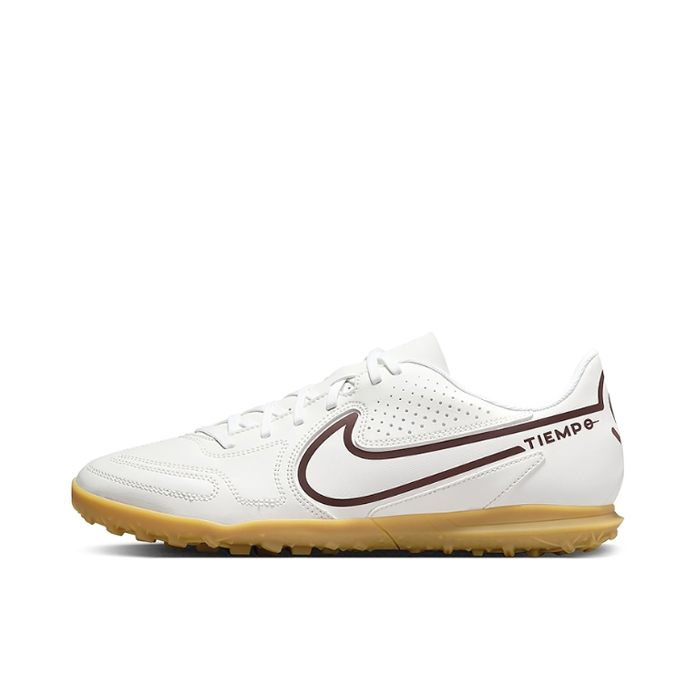 推荐商品：Nike Tiempo Legend 9 Club TF 低端 胶质碎钉 人造草地 抗冲击 硬草地 足球鞋 白色