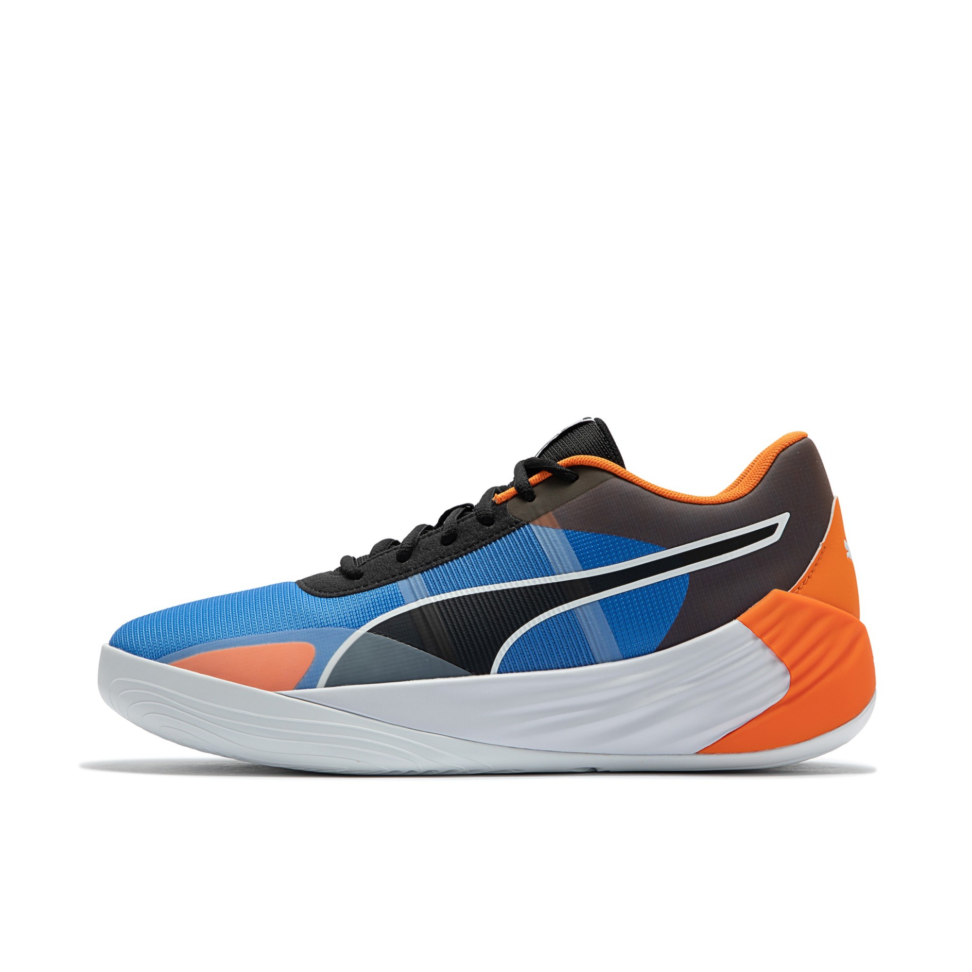 推荐商品：Puma/彪马 Fusion Nitro Team 潮流时尚 回弹透气 防滑耐磨 实战训练 缓震舒适 篮球鞋 蓝色/亮橘色