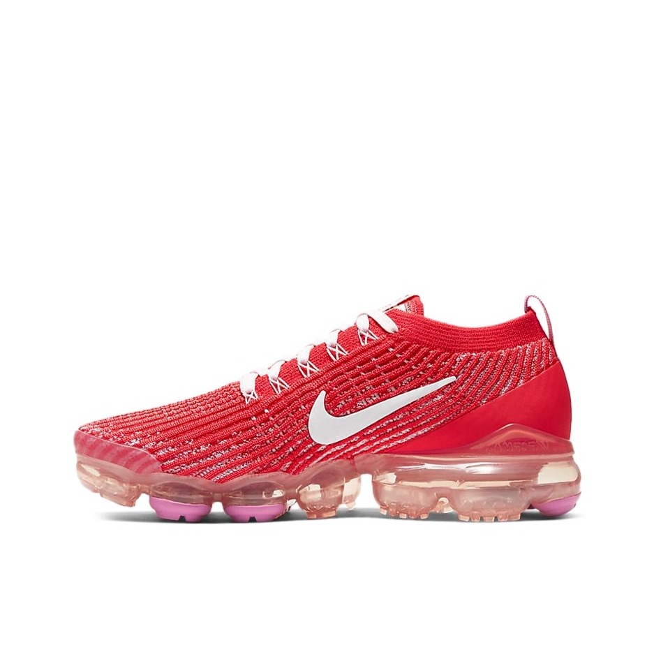推荐商品：Nike Air VaporMax 3.0 跑鞋 全掌气垫碳板缓震透气防滑耐磨织物支撑编织圆头 Track Red 红白