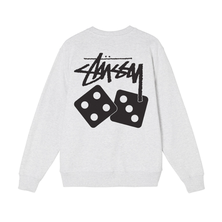 Stussy Dice Crew 骰子系列图案印花字母徽标Logo圆领套头卫衣 男女同款