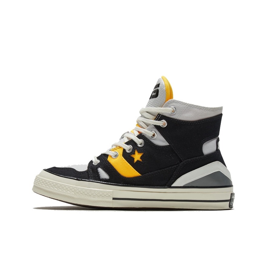 推荐商品：Converse/匡威 Chuck 70 E260 帆布鞋 潮流拼接复古舒适包裹防滑耐磨 黑白/黄