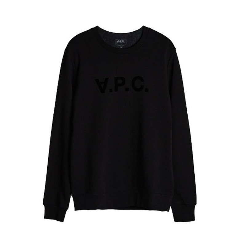 A.P.C 字母Logo印花圆领套头纯棉长袖卫衣 男女同款 7751388225985946