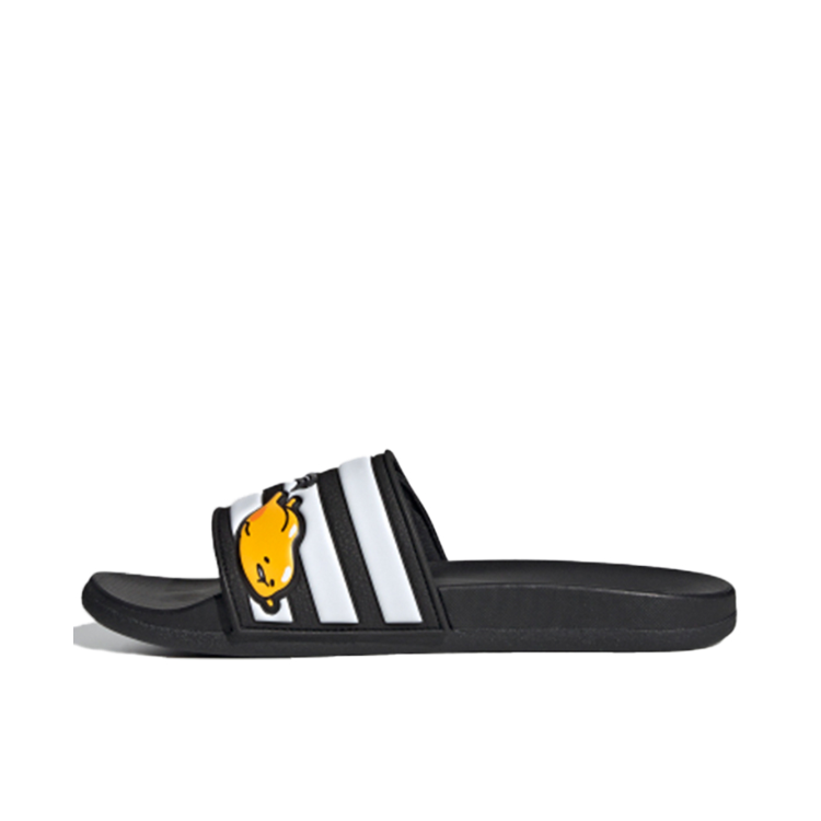 推荐商品：adidas Adilette Comfort Adj 潮流运动 休闲舒适 一字 拖鞋 蛋黄哥联名/黑白色