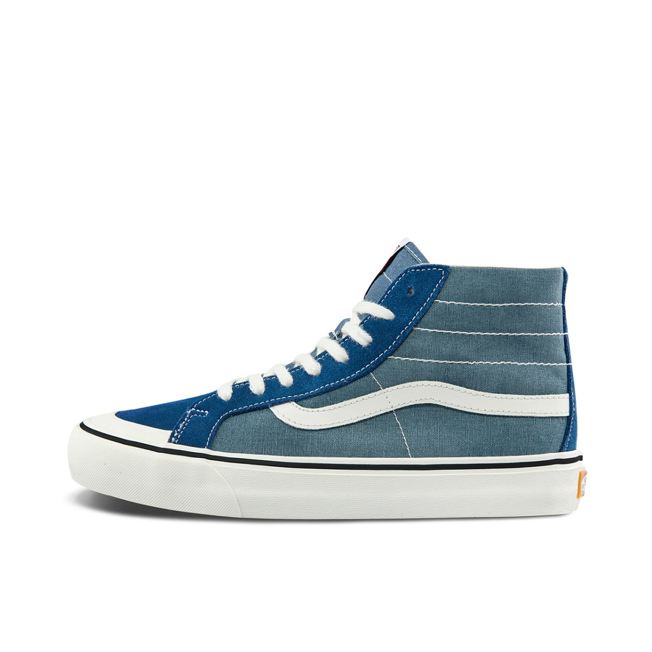 推荐商品：Vans/范斯 SK8-Hi 板鞋 潮流经典拼接复古街头厚底 牛仔蓝/浅蓝
