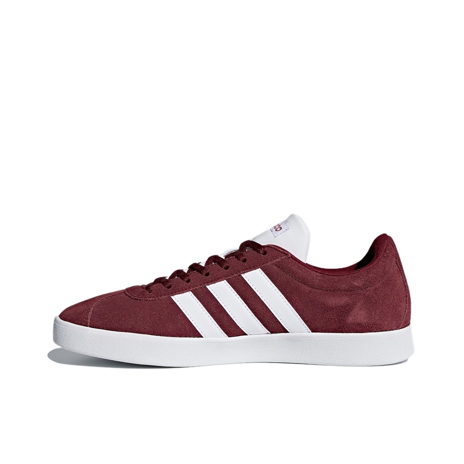 推荐商品：adidas VL Court 2.0 T头鞋 德训鞋 板鞋 百搭轻便复古防滑耐磨轻运动合成革圆头平跟 Red/White 酒红