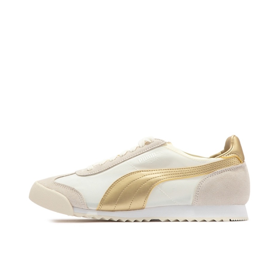 推荐商品：Puma/彪马 Roma 运动休闲鞋 时尚百搭防滑耐磨轻便减震舒适透气复古低帮 白色/米色/金色