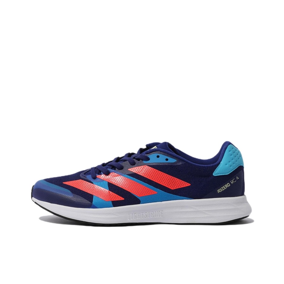 adidas Adizero RC 4 网布透气 薄底 减震耐磨 织物 跑鞋 蓝色/粉色