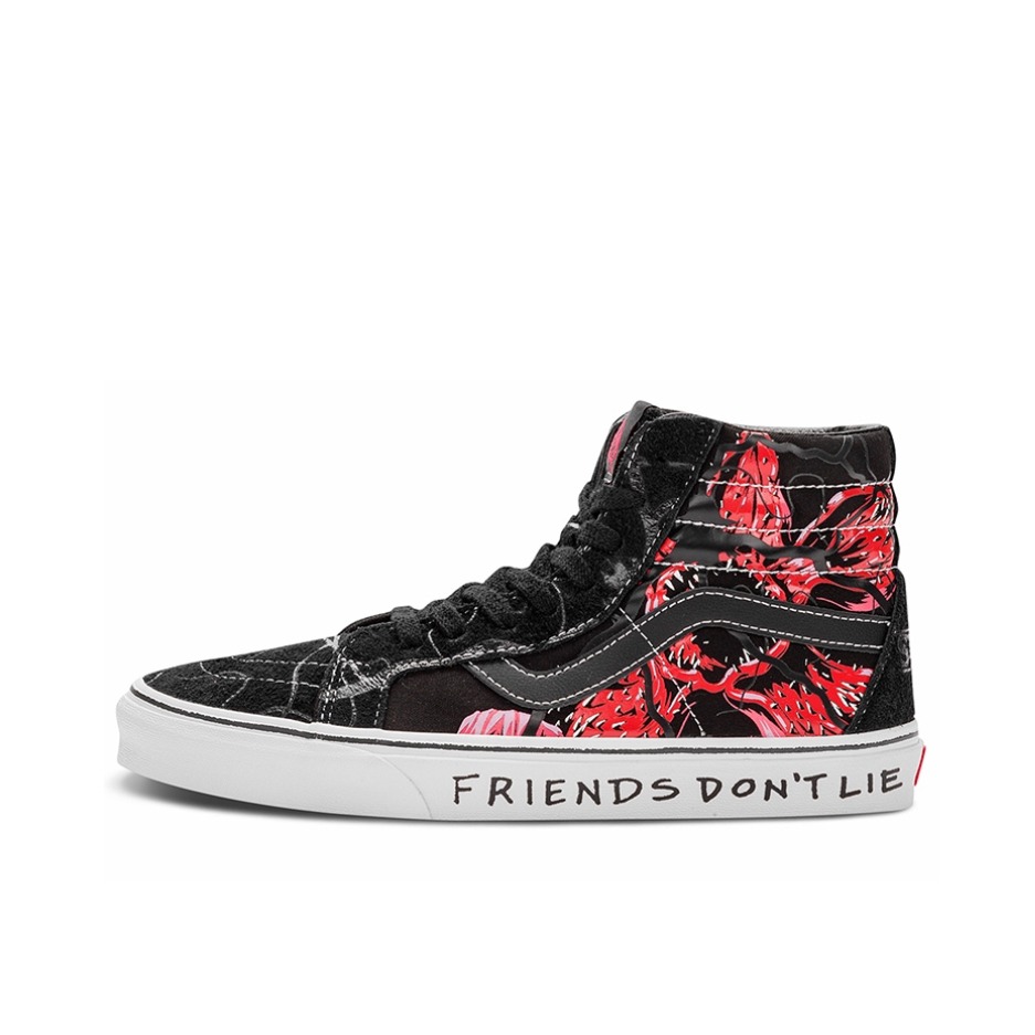 推荐商品：Vans/范斯 SK8-Hi 板鞋 潮流经典拼接复古街头厚底 STRANGER联名/黑色/红色