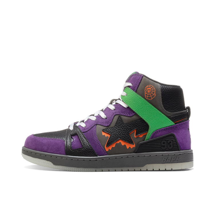 推荐商品：Bape Sta 93 Hi 时尚 运动休闲鞋 紫色/黑色