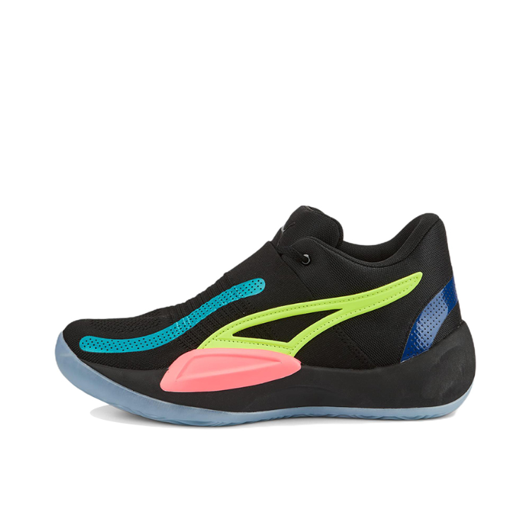 推荐商品：Puma/彪马 Rise Nitro 防滑耐磨 轻量缓震 舒适支撑 圆头 织物 实战 篮球鞋 黑色/粉色/黄色