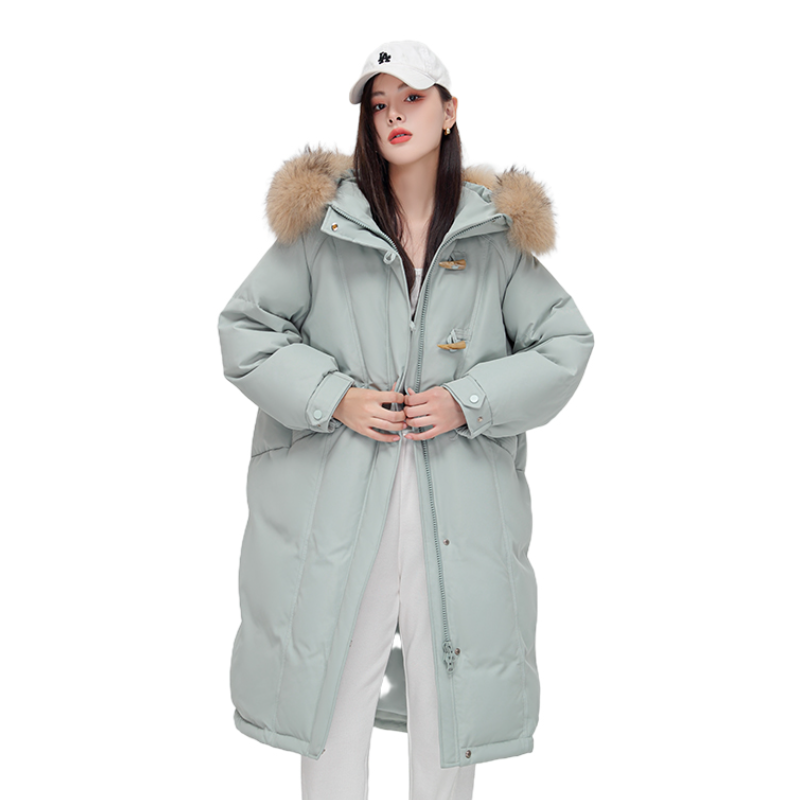 雪中飞 毛领长款羽绒服