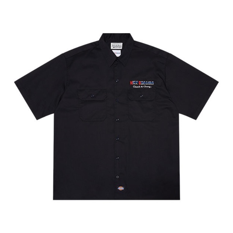 Dickies x Wacko Maria 联名轻薄刺绣立领短袖衬衫 男女同款 DK009146